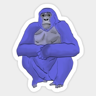 sitting blue gorilla Sticker